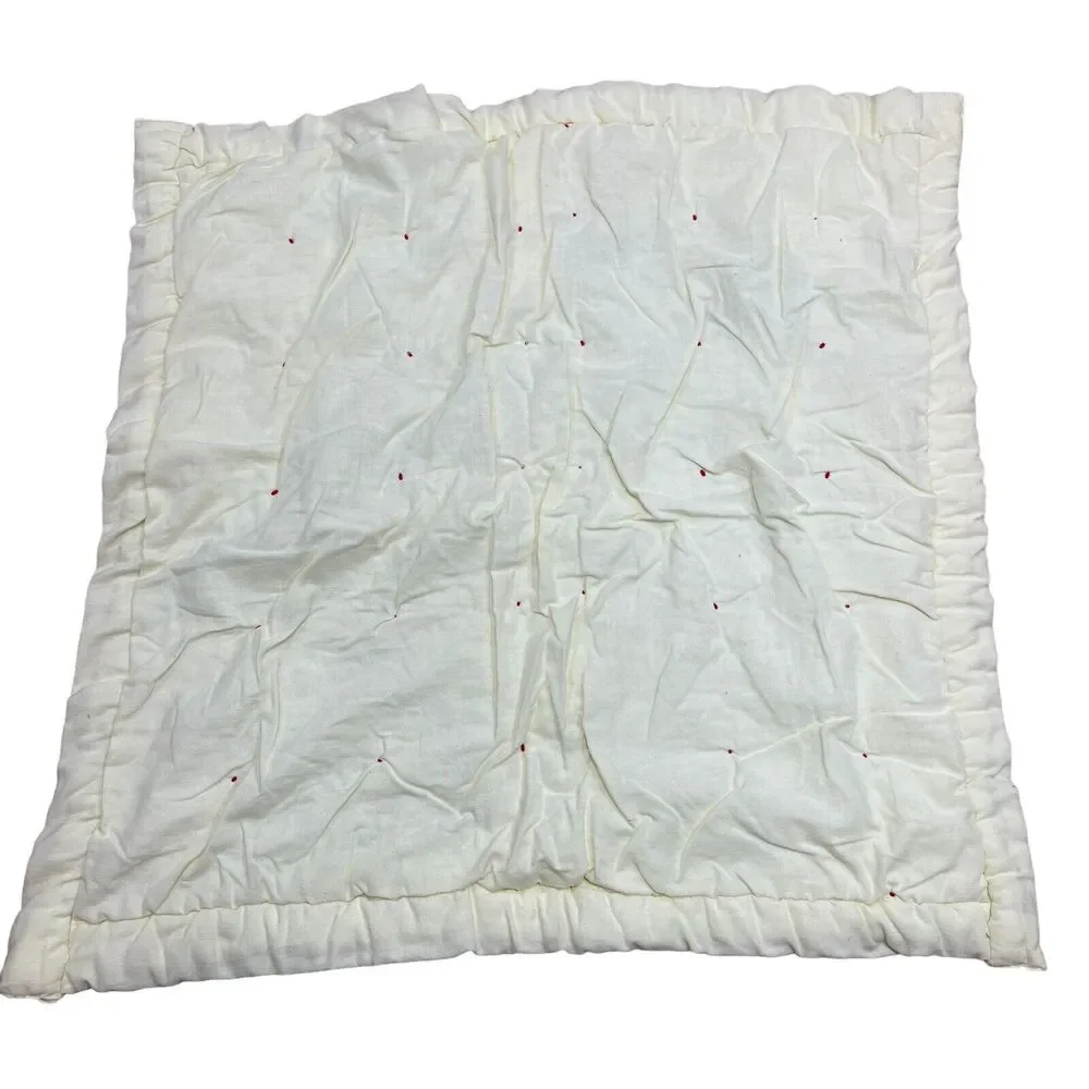 Handmade Vintage Quilted Baby Blanket Squares Patchwork Handtied Batting